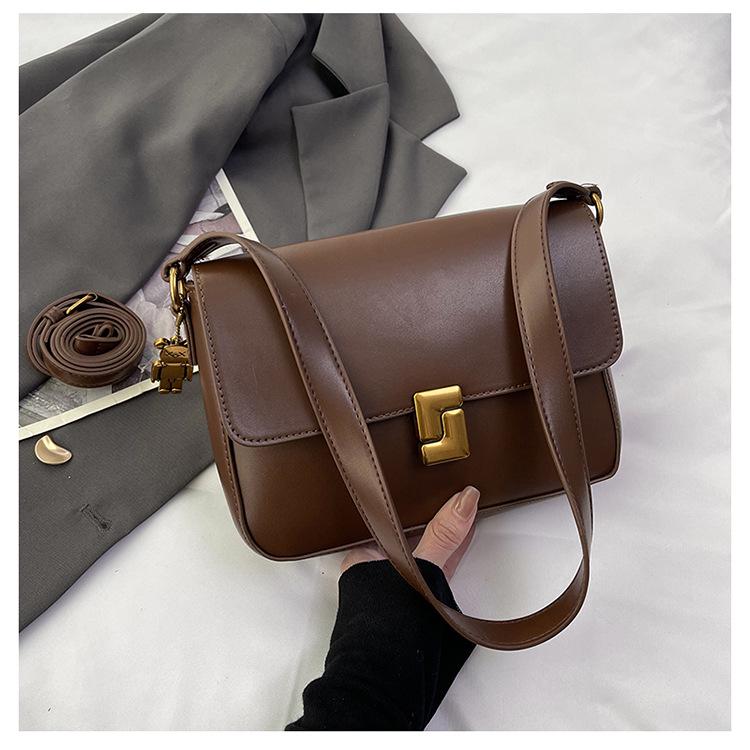 2025 Damen Retro Französische Schultertasche: Stilvolle, vielseitige kleine quadratische Umhängetasche