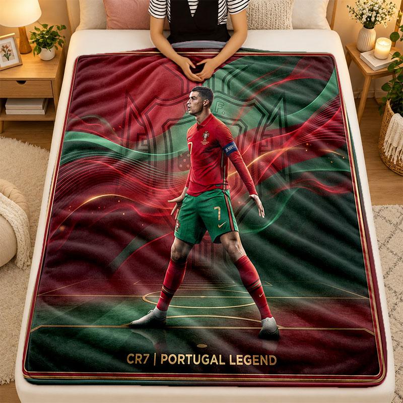 Flannel BlanketCristiano Ronaldo Warm Soft Throw Blanket for Indoor Sofa Bed Living Room Use
