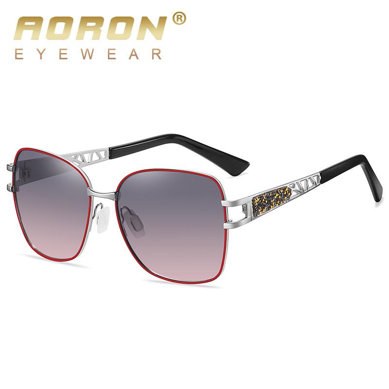 Women's 2022 Fashion Metal Polarized Rhinestone Sunglasses, Large Frame A683