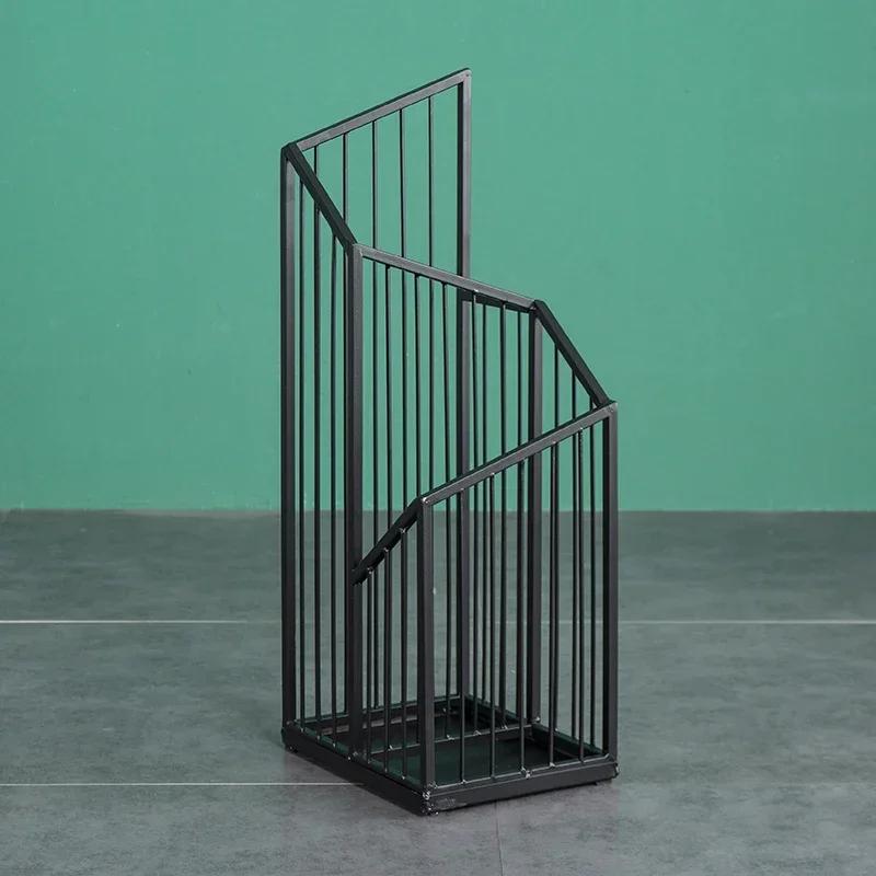 Nordic Wrought Iron Umbrella Stand Hotel Lobby Holder Hallway Porch Bucket Household Furniture Organizer Entryway Decor
