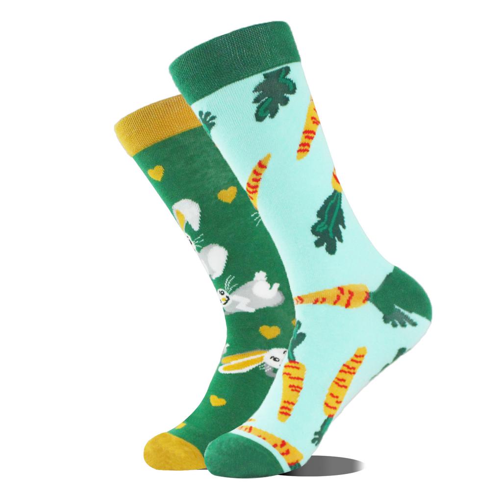 Chaussettes Nouvelle Mode Créatives Animal AB Asymétriques en Coton Personnalisées Populaires Street Jacquard Chaussettes Couple