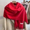 Scarf girls winter versatile solid color imitation cashmere scarf long scarf shawl dual-purpose couple men
