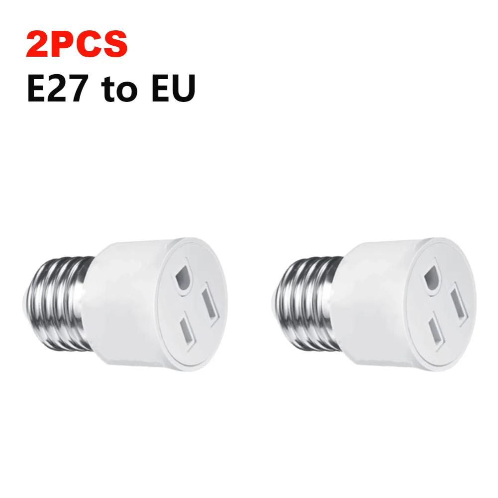10-1PCS E27 to EU US Converter Lamp Socket Light Holder LED Bulb Lighting Outlet Plug E27 EU US Plug Socket Accessories