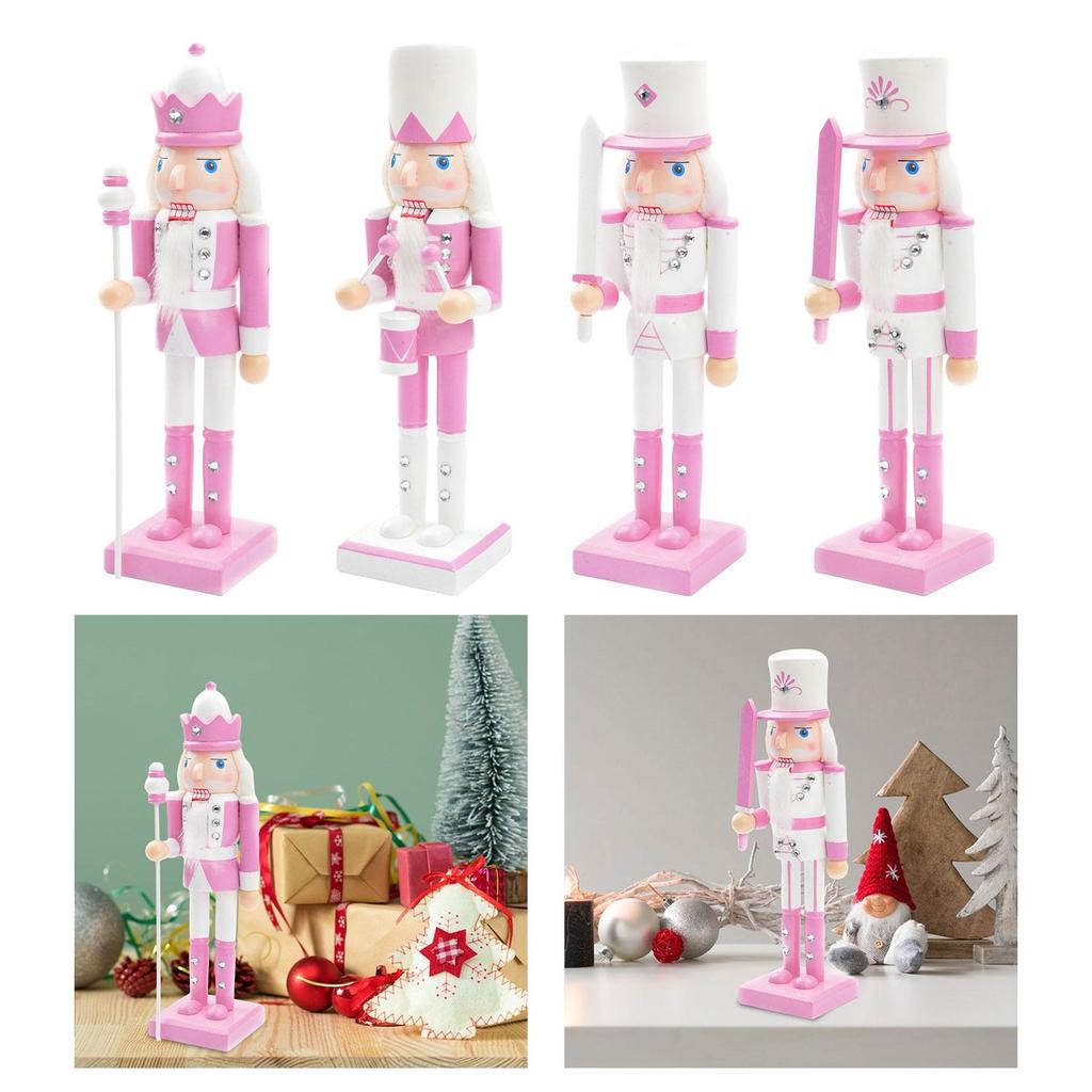 Wooden Nutcracker 10" Nutcracker Figurine Christmas Nutcracker Soldier Christmas Decor for Birthday Holiday Festive Shelf Mantel