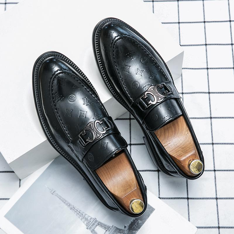 

Новые лоферы мужские парикмахер Дуду обувь британский стиль деловой кэжуал костюм одна педаль остроносые кожаные туфли 37 чёрный