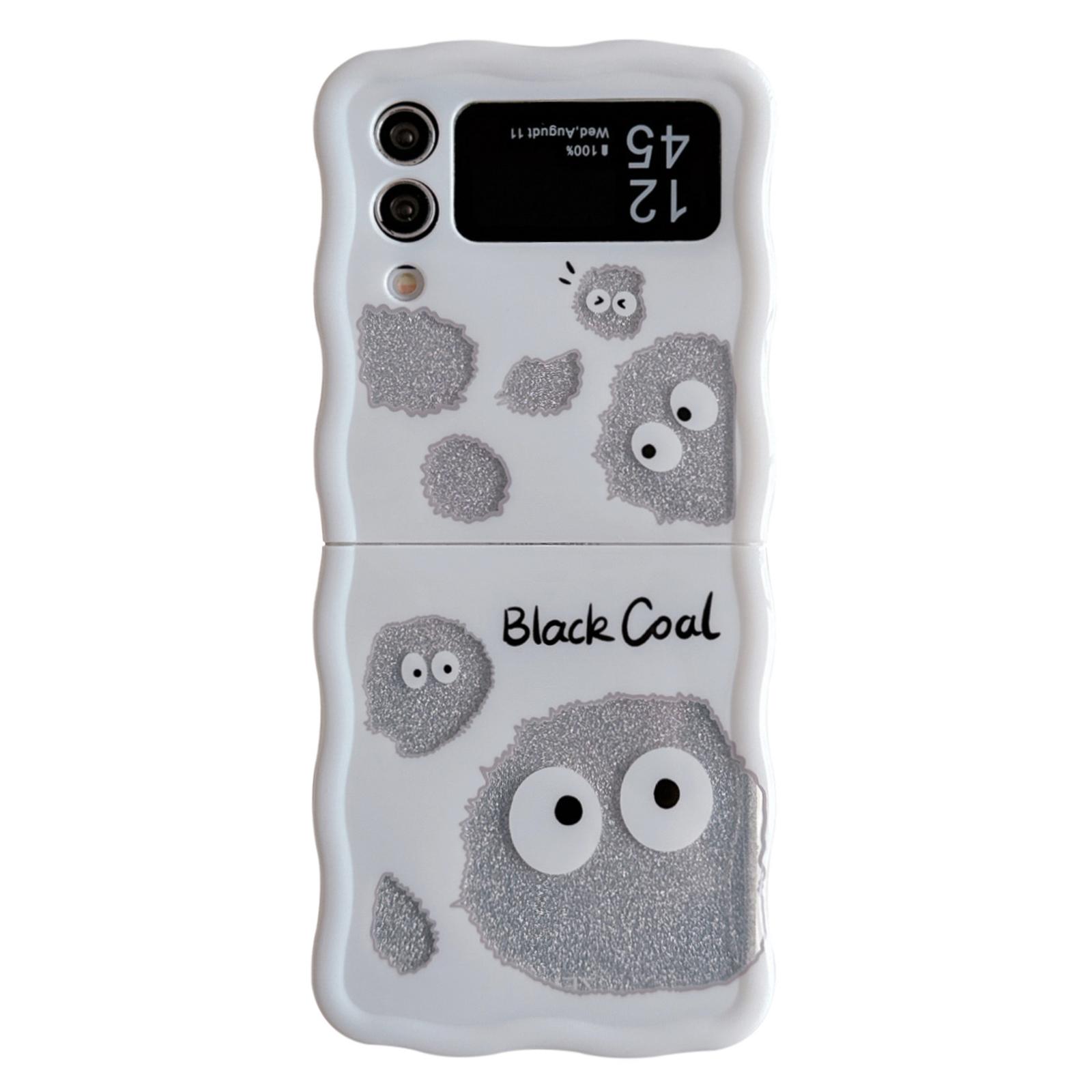 

For Samsung Galaxy Z Flip4 5G TPU Case Glitter Pattern Printing Folding Phone Cover Glitter Coal