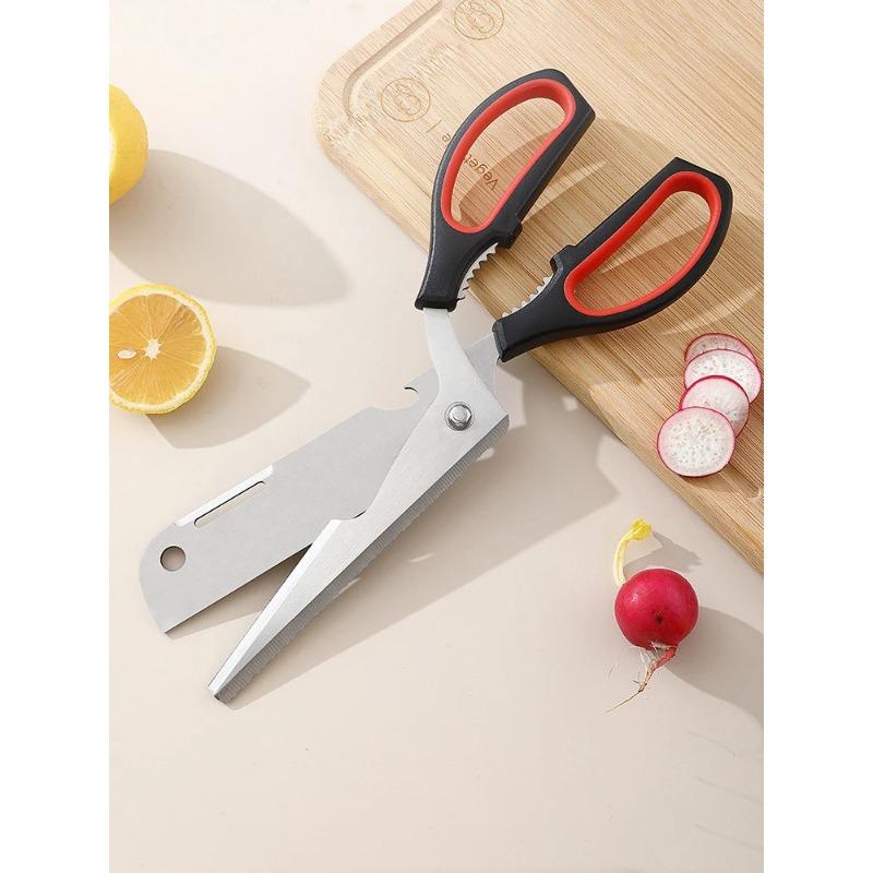 Tijeras grandes de acero inoxidable desmontables para cocina doméstica, cortador potente para acampar al aire libre, cortador de barbacoa, multiherramientas para barbacoa