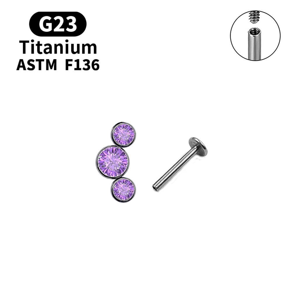 G23 Titanium Stud Earrings16G Piercing Set Ear Tragus Cartilage Zircon Opal Body Jewelry Helix Daith Lip Lobe Pin