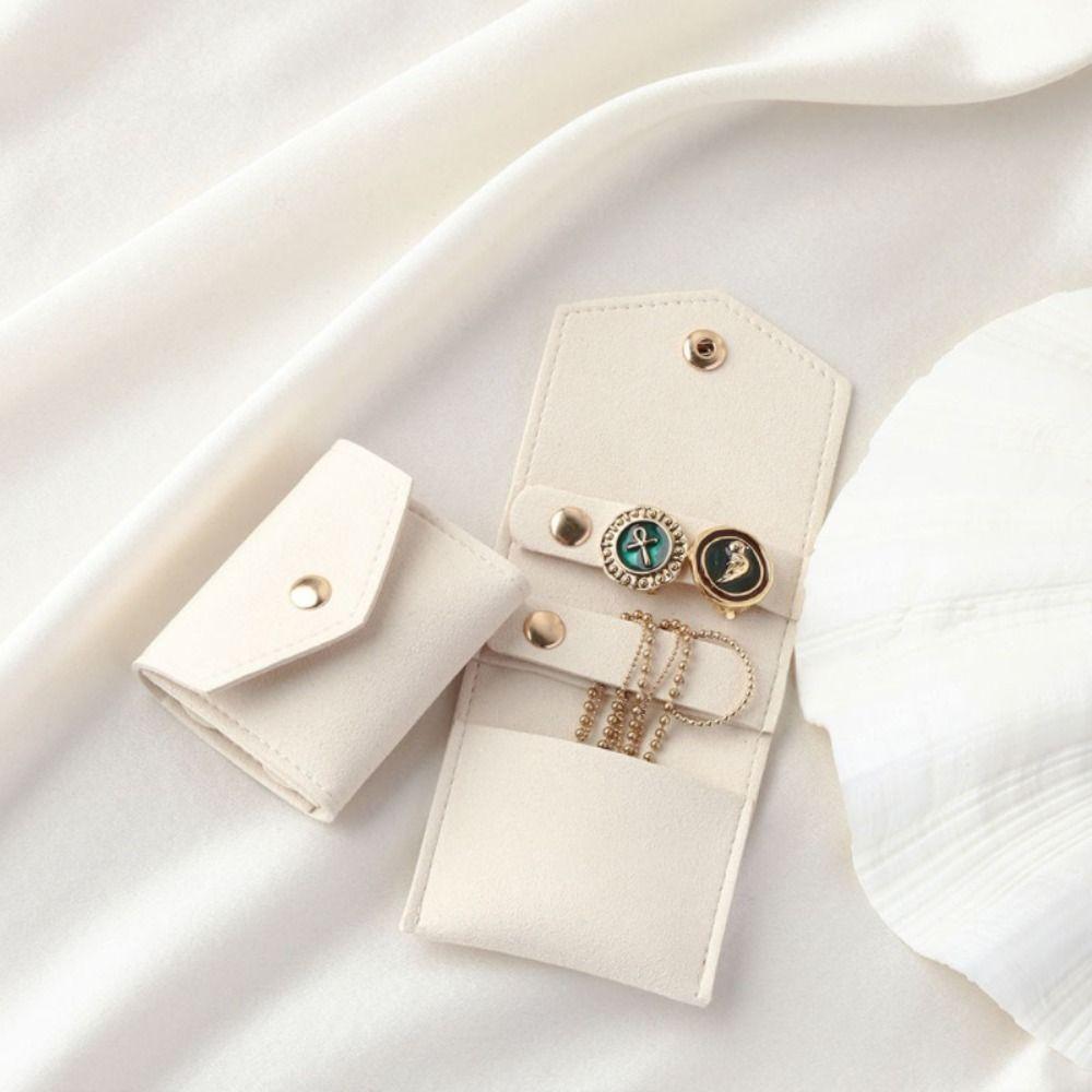 Snap Button Jewelry Storage Bags Mini Necklace Packaging Pouch Cute Earring Ring Organizer