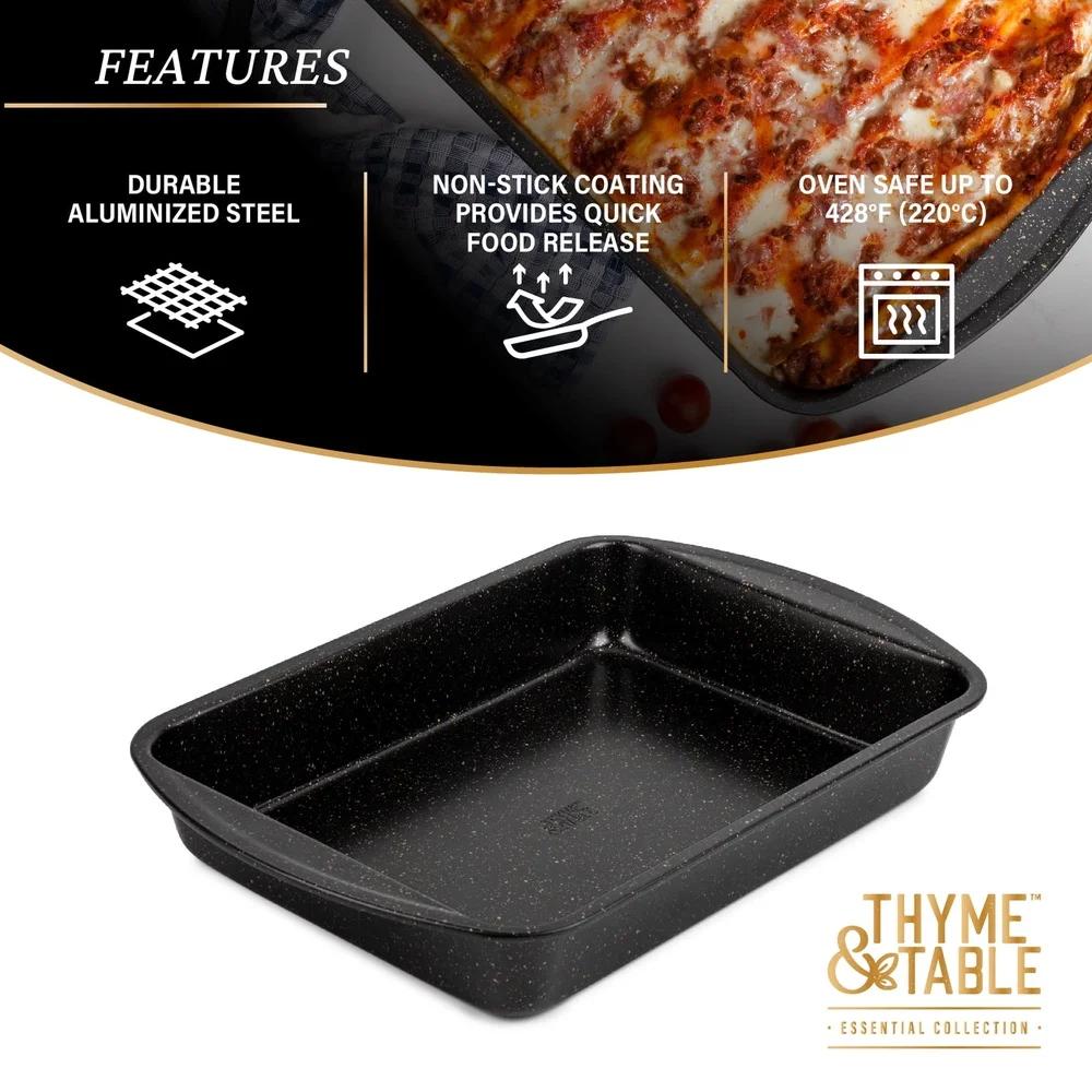Nonstick Lasagna Roasting Pan Durable Aluminized Steel Bake Serve Casserole Deep Oven Safe Easy Clean Kitchen Cookware