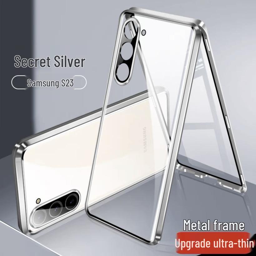 

Compatible Samsung S25u HD Full Coverage Transparent Protective Magnetic Metal Case S25 FE