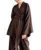 Aimoha Double Gauze Top and Bottom Long Sleeve Comfortable for Double Gauze Women's Pajamas, 100% Cotton, Set, Bathrobe, Loungewear, Dress, Nightgown,
