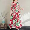 2025 New Floral Vacation Style Travel Round Neck Vintage Dresses