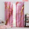 2D Flat Printing 2pcs Curtain Pink Marble Machine Washable Fabric,Without Electricity Festive Wall Decor Perfect for Indoor