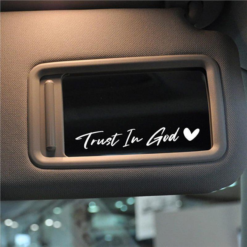 Trust In God Car Rearview Mirror Sticker - Reflective Car Body & Laptop Decoration