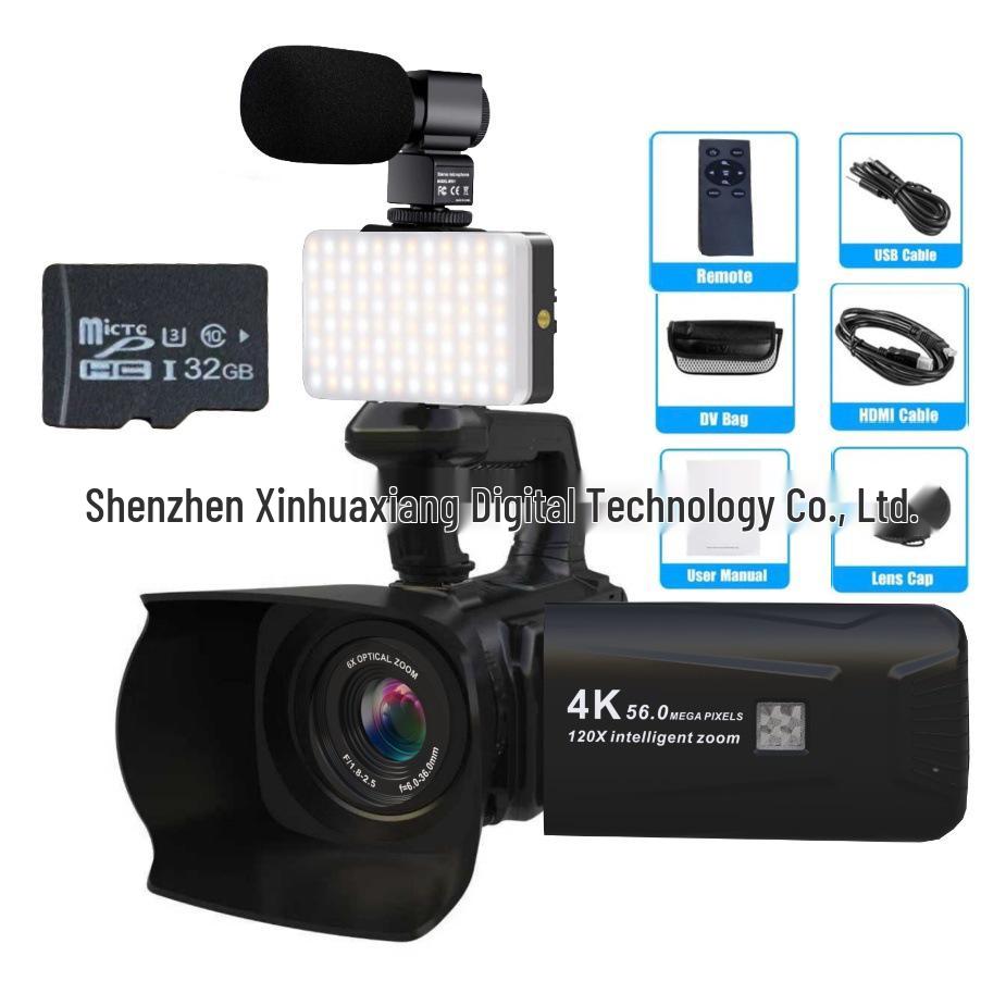 Cross-Border English Edition 4K 56MP Camcorder with 6x Optical, 120x Super Zoom - OZ024K
