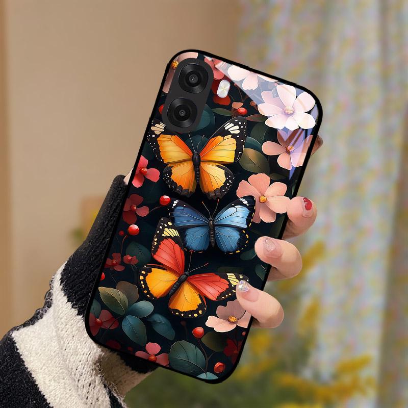 Per OPPO A6x Custodia in Vetro Protezione Fotocamera Vetro Temperato Custodia per Telefono Per Oppo A6X 4G 5G Cover Posteriore Lusso PC Rigido Antiurto Capa