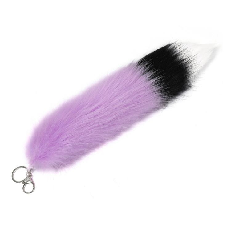 

Big Foxes Furs Tail Tassels Keychain Simple Bag Charm Pendant Keychain Gift чёрный/фиолетовый