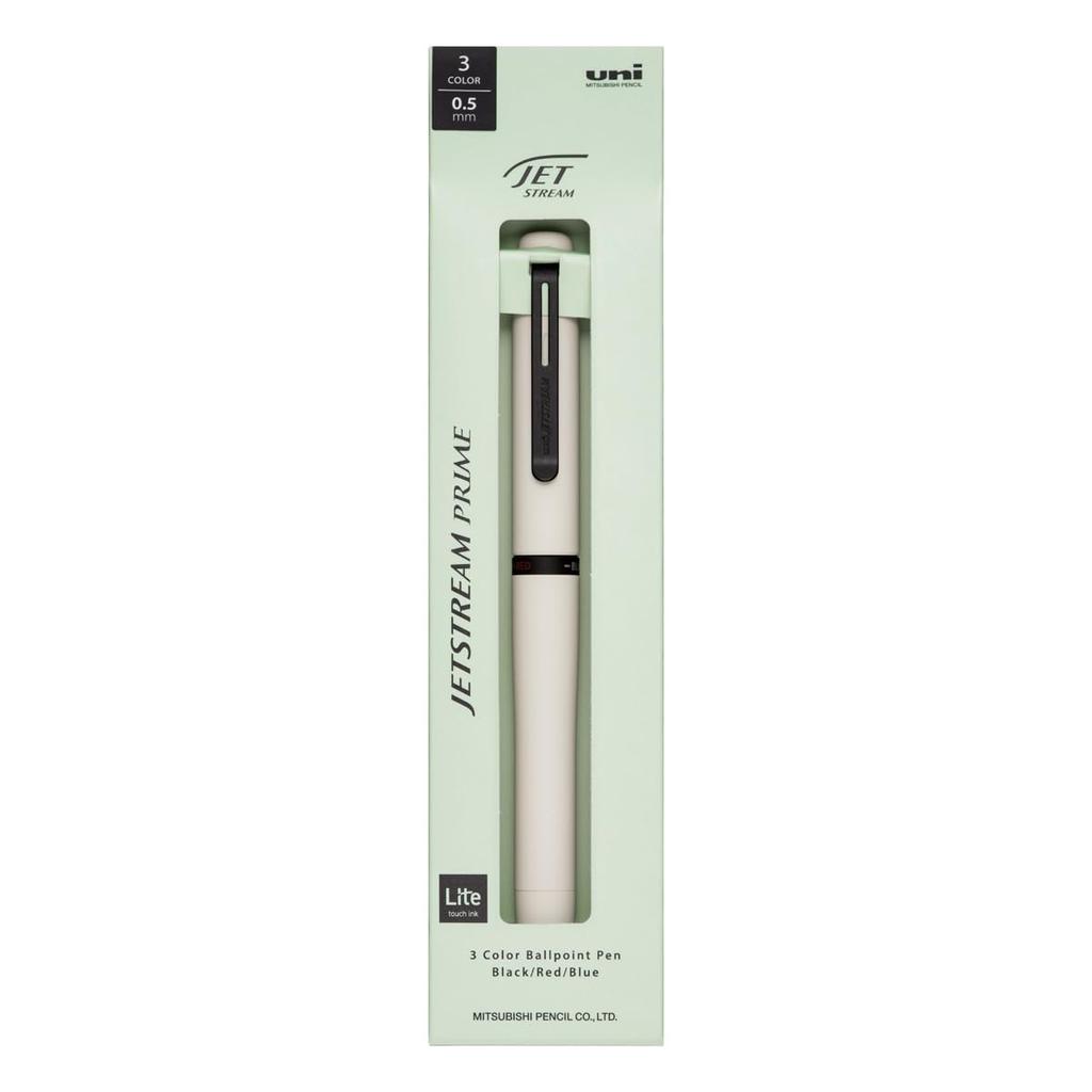 Mitsubishi Pencil Kulepenn Jetstream Roterende Lett Trykk Blekk Skyet 3-Farget Penn, Prime, Type, 0.5, Hvit, SXE3LPR05.46