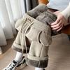 Plush Autumn and Winter Plus Size Lamb Velvet Corduroy Wide-leg Women's High-waisted Straight Trousers