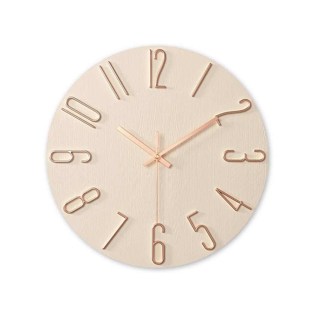 Living Room Wall Clock Simple Wall Hanging Home Creative Clock Fashion Decoration (Rose Gold)