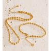 Yhpup Popular Stainless Steel Beads Chain Basic Necklace Bracelet Bangle Set 16K Gold Platinum Color PVD Plated Fashion Jewelry