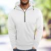 Men's Hooded Sweatshirt Casual Pullover Solid Color Half Zipper Simple Hooded Hoodie Man