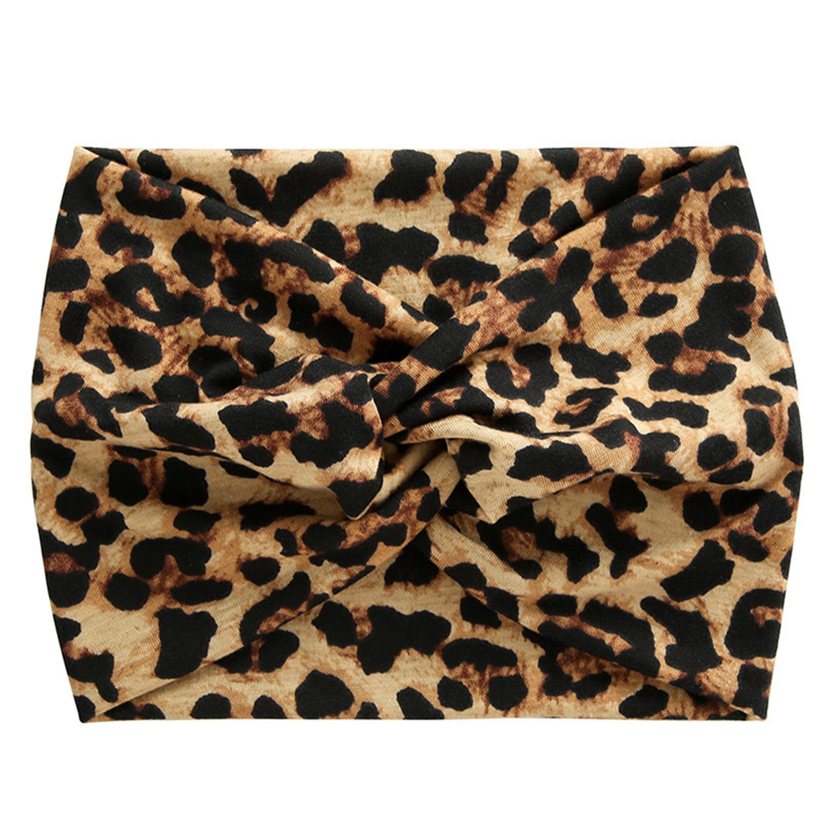 

Эластичный шарф с леопардовым принтом Повседневная мода Головной платок Элегантные повязки на голову Модные аксессуары для волос C