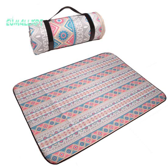 Bohemia Retro Aluminiumfolienbasis, faltbare Picknickdecke mit Aufbewahrungsseil, Verbundprozess, Camping, wasserdichte, feuchtigkeitsbeständige Matte, Outdoor-Zubehör