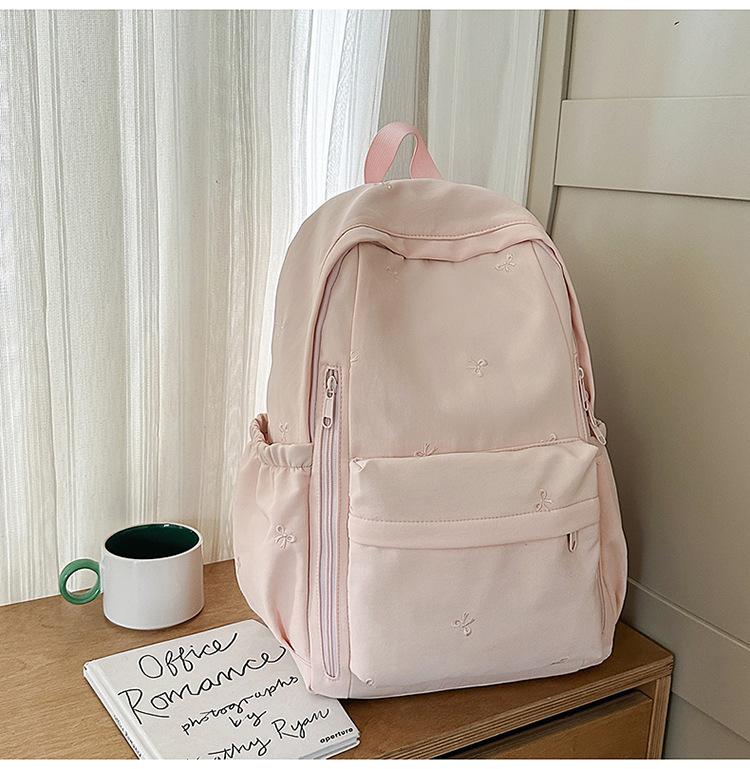 Schoolbag New Japanese Ins High Value Fresh and Sweet Candy Bow Backpack Junior High School Students Lightweight Backpack