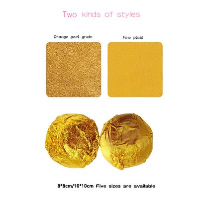 100Pcs/Pack Golden Aluminum Foil Candy Chocolate Cookie Wrapping Tin Paper Party