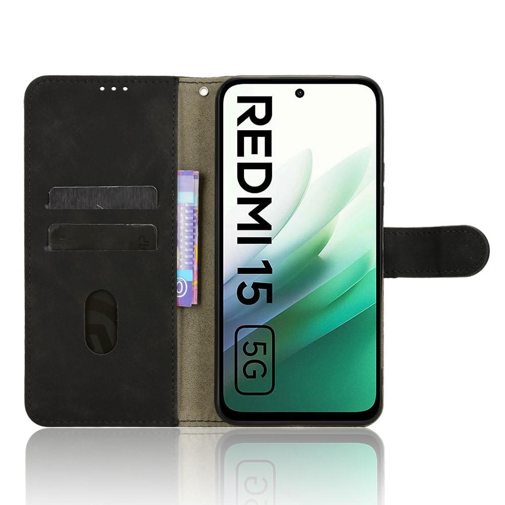Dla Xiaomi Redmi 15 4G (UE) (171mm) Skórzane etui przyjemne w dotyku odporne na upadki portfel etui na telefon z klapką