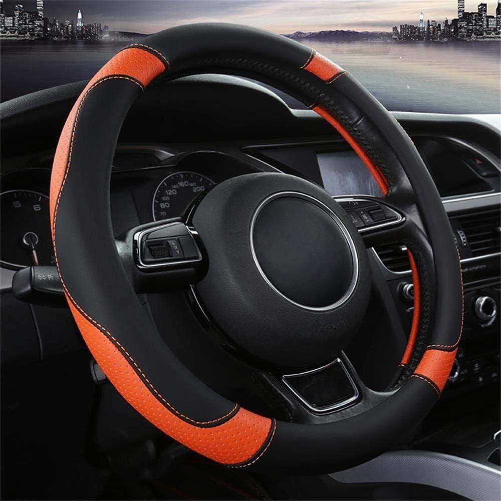 

Car Steering Wheel Cover with PU Durable Microfiber Leather Protector- Non-Slip, Breathable 15 Universal (37-38cm) чорний/помаранчевий
