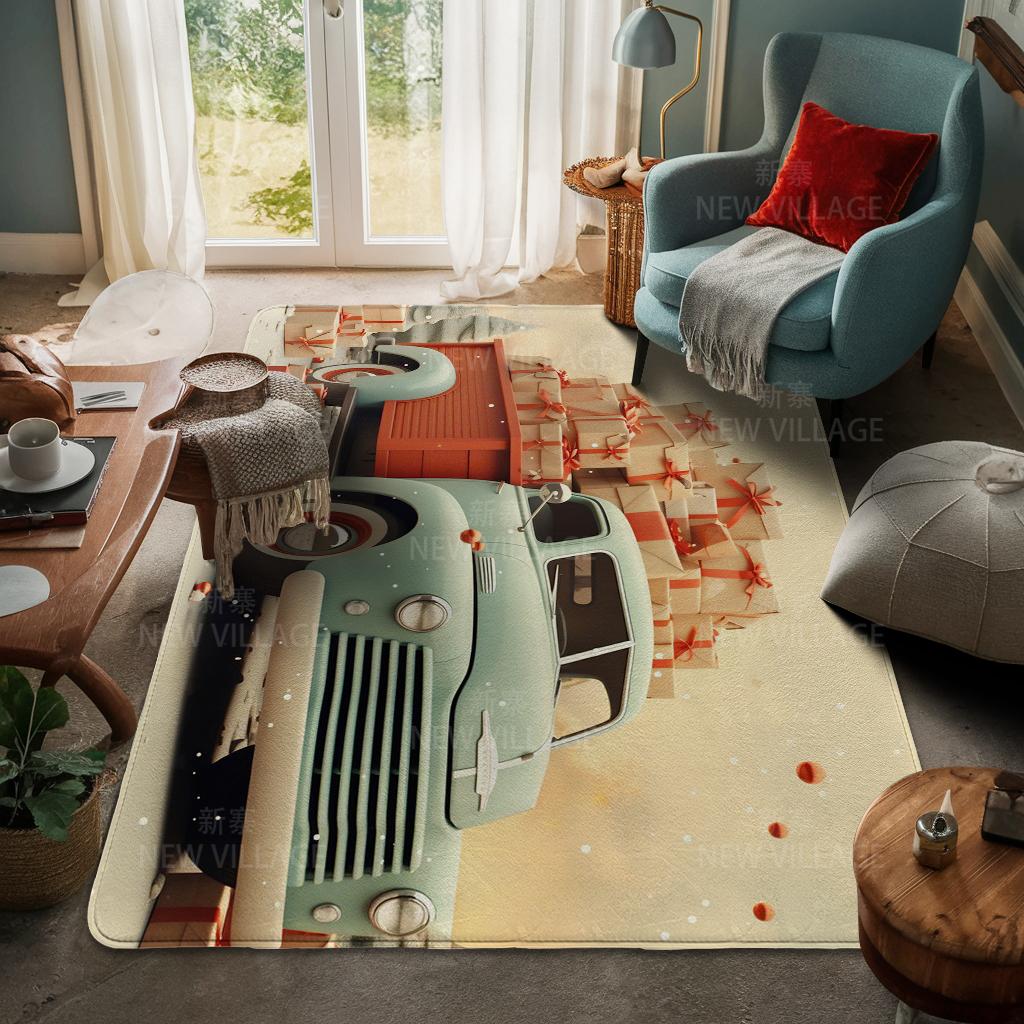 House Entrance Carpet Home Door Mat Living Room Bath Foot Bathroom Non-slip Water Absorption Rugs Bath Merry Christmas Winter