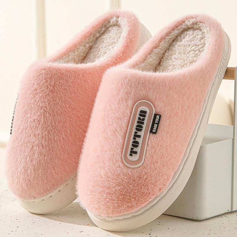 Cotton Slippers Women's Autumn and Winter Home Indoor Warm Plush Thickened Couple Lightweight Outdoor Cotton Shoes Confinement Shoes