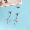Set of 3 Pairs Non-perforated Magnet Stud Earrings Stainless Steel for Cross Dangling Earrings Clip On Jewelry for Women