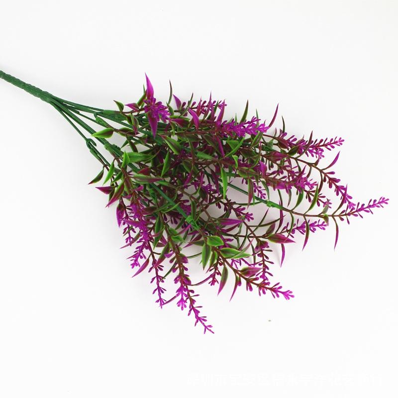 8pcs Artificial Flowers Plastic Dogtail Grass Wedding Decor Fake Flower Simulated Lavender Living Room Office Desk Decoration
