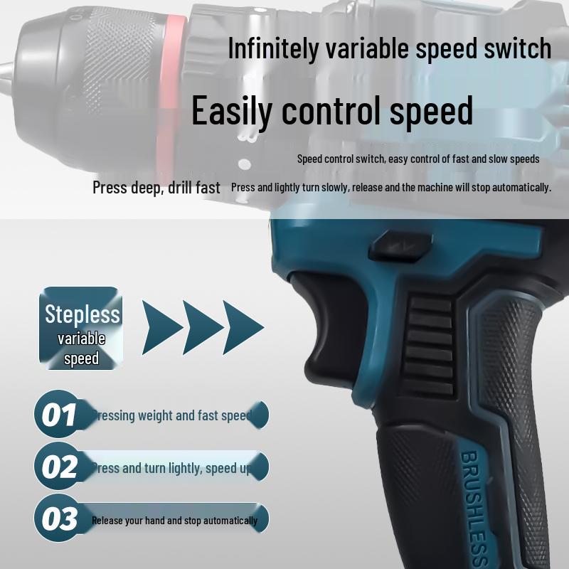Makita-Style Brushless Hand Drill & Electric Hammer with Rechargeable Lithium Battery