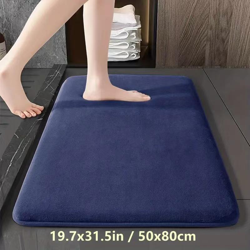 Temu Solid Color Non-Slip Absorbent Bathroom and Toilet Entrance Mat