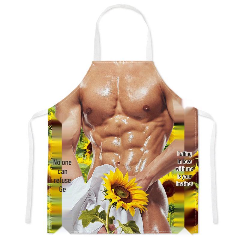 Creative Funny Couple Cooking Apron - Stain-Proof Sleeveless Waistband Coverall