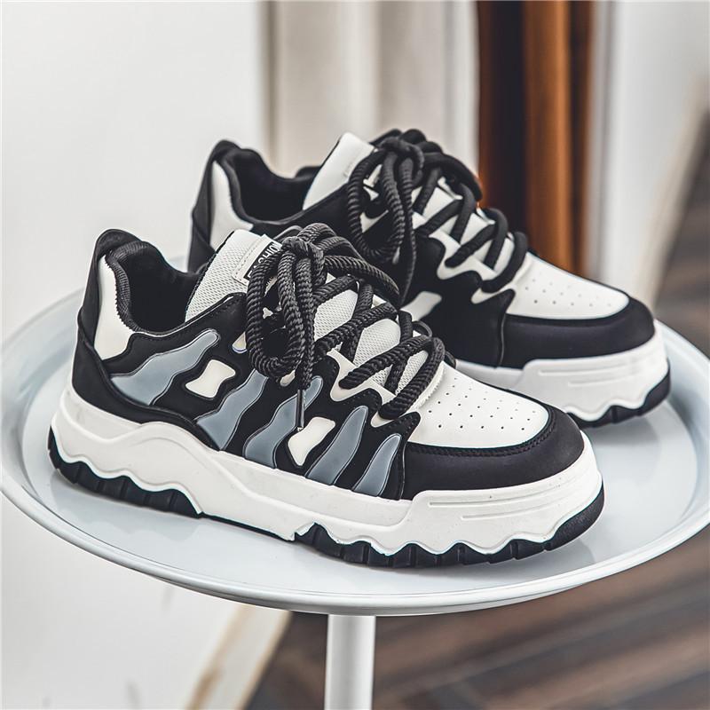 

2025 spring and autumn new men s shoes Korean version of trendy dad shoes large size 45 sports shoes men s casual shoes 45 чёрный