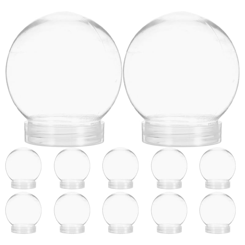 UKCOCO Snow Globe 270ml 12 Water Globe with Lid and Screw Craft Kit Kit, Clear, Pieces, DIY, Handmade, Cap,