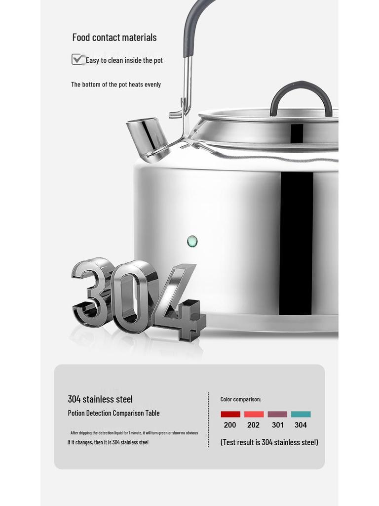 316 Stainless Steel Outdoor Camping Kettle for Tea Making