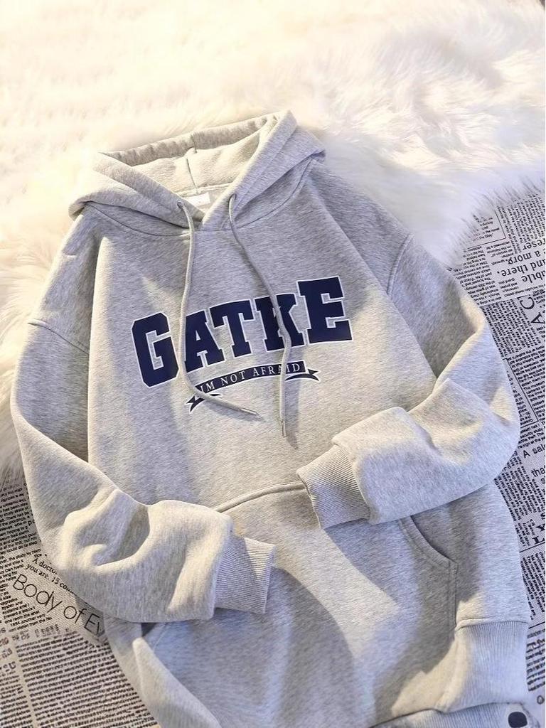 Men's Retro Plus Velvet Oversized Hoodie for Autumn/Winter
