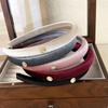 Retro Velvet Textured Gold Label Headbands for Woman Girl Temperament Hair Hoop Simple Colorful Hair Bands Fashion New Headdress