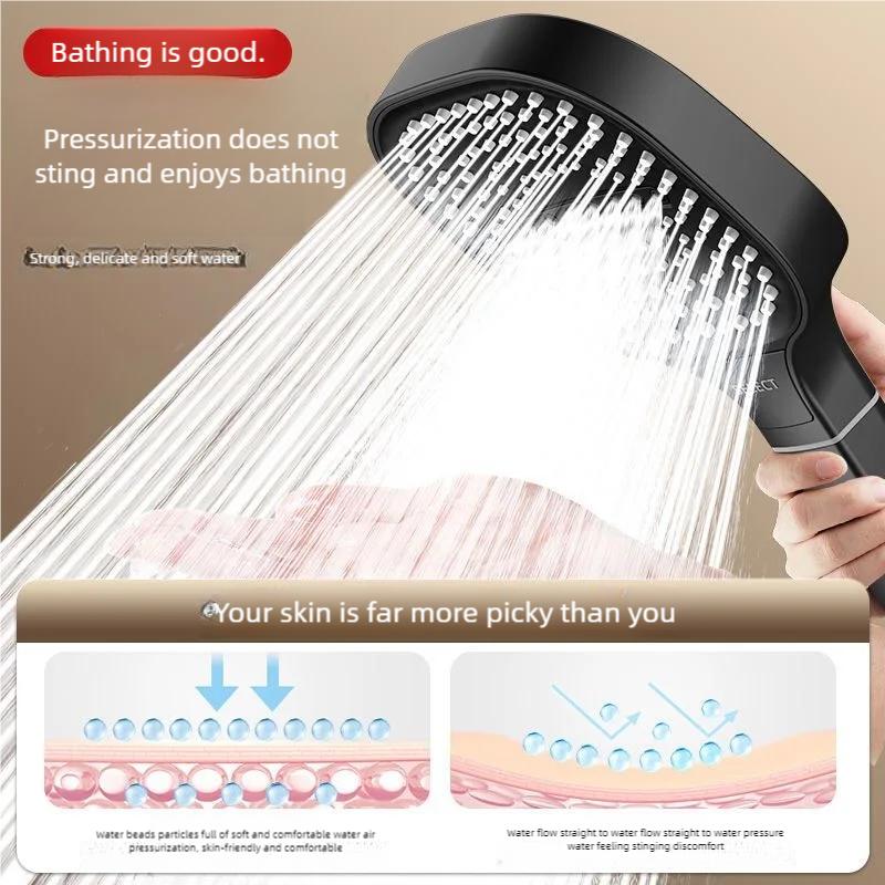 13CM Large Panel 3 Modes High Pressure Shower Head Water Massage Shower Head With Filter Element Bathroom Accessories