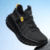 Men's Yellow Black Mesh Sports Shoes Breathable Shock Absorption Non-slip Running Sneakers for Daily and Outdoor Wear