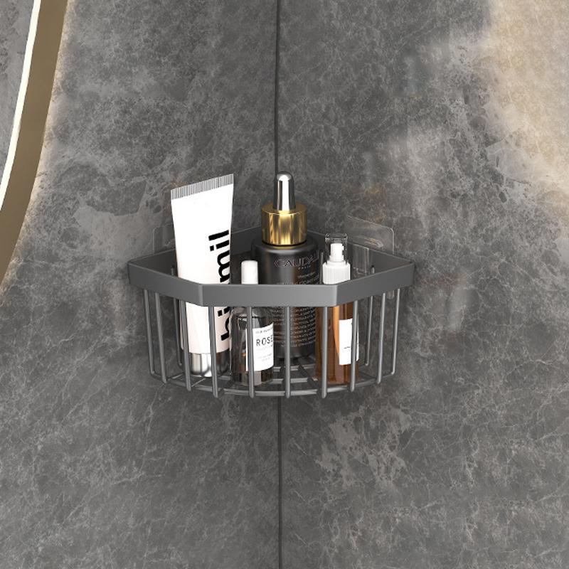 Kökstriangelformad avloppskorg Multifunktionell diskbänksförvaringsställ Väggmonterad avloppsställ Förvaringsställ för svamp och stålull