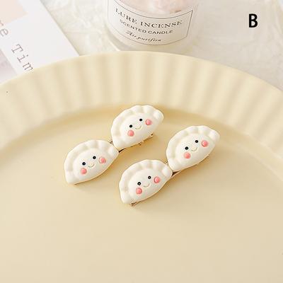 Bułka z jedzeniem, pierożek, parowana, spinka do włosów dla kobiet, dziewczyna, koreańska, mała, boczna, spinka do włosów, słodka, słodka, nakrycie głowy, akcesoria do włosów