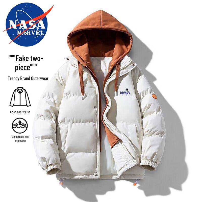 Зимняя стеганая куртка с капюшоном NASA MARVEL XL хаки